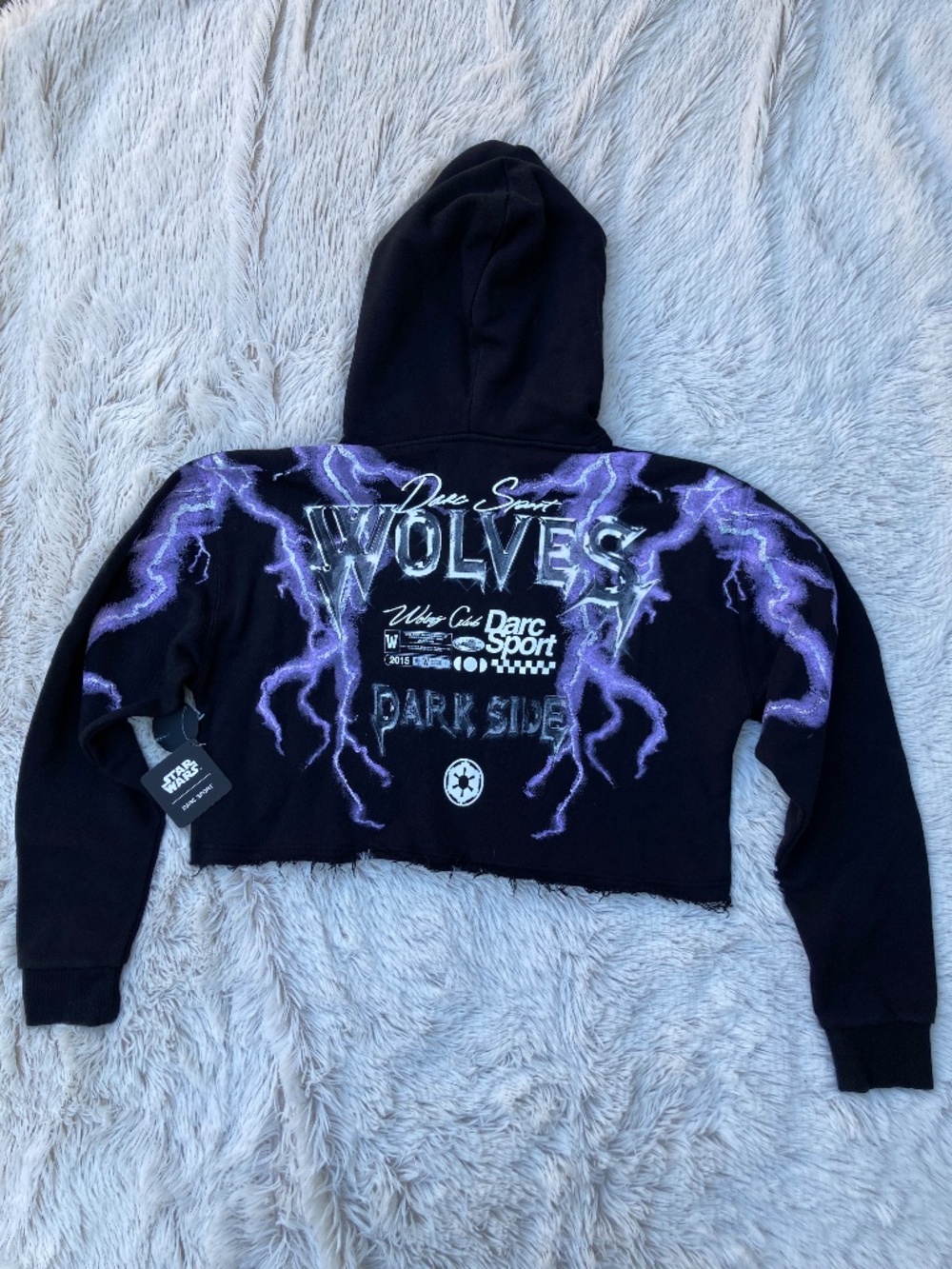NWT Darc Sport Ride The Lightning Wyoming Cropped Hoodie Women’s Size Small